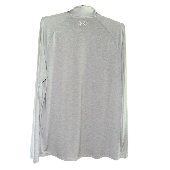 Under Armor Men’s UA Tech Heat-gear Half Zip Pullover Large Silver M. Wicking - Picture 3 of 7